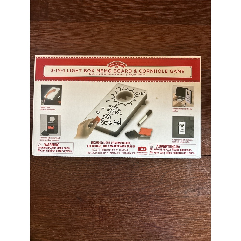 3 in 1 LED Light Box, Memo Board & Cornhole Game with Accessories‎